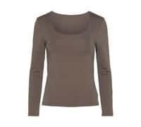 PIECES Pcneja LS Reversible Top Noos Exp BC Maglietta a Maniche Lunghe da Donna, Morel., XS