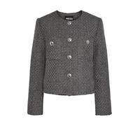PIECES Pcnua Ls Boucle Jacket Pa, Grigio scuro mélange, S