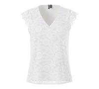 Pieces Pcolline SL Lace V-Neck Top Noos, Ballerino di Nuvola, S Donna