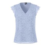 Pieces Pcolline SL Pizzo V-Neck Top Noos, Kentucky Blue., M
