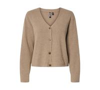 PIECES Pcora LS V-Neck Knit Cardigan Pwp BC, Greige, M Donna