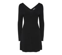 PIECES Pcprista-Abito da Donna con Scollo a V, Taglia L, Colore: Nero Lavorato a Magli, XS
