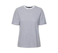 PIECES Pcria SS Fold Up Tee Noos, T-Shirt Donna, Multicolore (Bright White Stripes: Maritime Blue), 44 (Taglia Produttore: Medium)