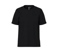 PIECES Pcria SS Fold Up Tee Noos, T-Shirt Donna, Nero (Black Black), 46 (Taglia Produttore: Large)