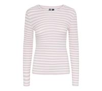 PIECES Pcruka LS Top Noos BC Maglietta a Maniche Lunghe, Rosa Lavender/Strisce: Cloud Dancer, XS Donna