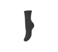PIECES Pcsebby Glitter Long 1 Pack Socks Noos, Calzini Donna, Black/Detail: Silver Lurex, Taglia unica