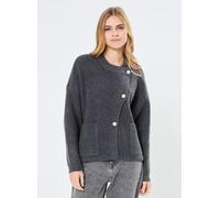 Pieces - Pcsiga Ls Overlap Knit Cardigan Bc Grigio - Abbigliamento L Grigio