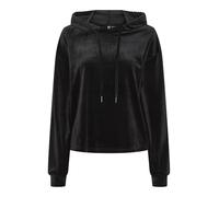 Pieces PCSILLI LS - Felpa con Cappuccio in Velluto FC BC, Nero, M