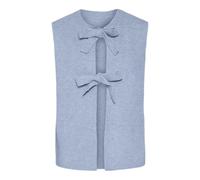 PIECES Pcsilly SL Rev Tie Vest Knit Noos BC, Cashmere Blue, M