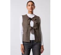 Pieces - Pcsilly Sl Rev Tie Vest Knit Noos Bc Marrone - Abbigliamento S Marrone