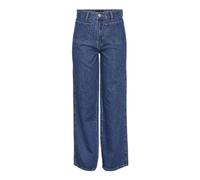PIECES Pcsky HW Pocket Wide Jeans Larghi, Media Blu Denim, XS Donna