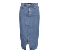 PIECES Pcsky HW Rhinestone Midi Skirt Gonna, Denim Blu Medio. Dettagli: Strass, Medium Donna