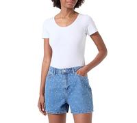 PIECES Pcsky HW Rhinestone Shorts Pantaloncini, Denim Blu Medio. Dettagli: Strass, M Donna