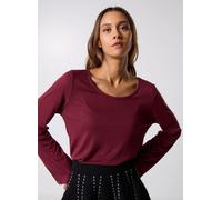 Pieces - Pcsophie Ls U-Neck Tee Jrs Bc Bordeaux - Abbigliamento S Bordeaux