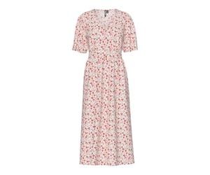 PIECES Pctala SS Midi Dress Wvn Noos BC Abito, Cloud Dancer, S Donne