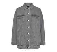PIECES Pctika LS Oversize DNM Giacca Noos BC Jeans, Grigio, S Donna