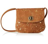 PIECES Pctotally Royal-Borsa in Pelle Noos, Tracolla Donna, Root Beer/AOP: Gold Splash, Einheitsgröße