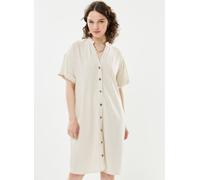 Pieces - PCVINSTY SS LINEN SHIRT DRESS Bianco - Abbigliamento XS Bianco