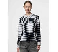 Pieces - Polo a maniche lunghe color blu marittimo 1 L