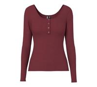 PIECES S Pckitte LS Top Noos BC Maglietta a Maniche Lunghe da Donna, Tawny Port, XL