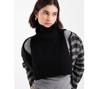 Pieces - Scaldacollo in maglia nero a coste con collo alto One Size