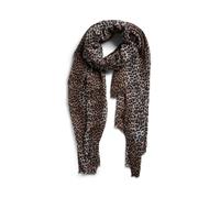 Pieces sciarpa donna in fantasia animalier beige nero UNI