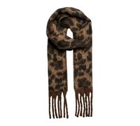Pieces sciarpa donna in fantasia animalier marrone nero