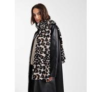 Pieces - Sciarpa lunga con stampa leopardata-Multicolore One Size