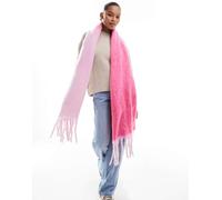 Pieces - Sciarpa morbidissima rosa caramella sfumata con nappe One Size