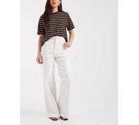 PIECES - Selma - Jeans a fondo ampio bianchi a vita alta-Bianco W30 L30