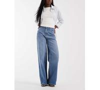 PIECES - Selma - Jeans a fondo ampio blu medio a vita alta W32 L32