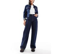 PIECES - Selma - Jeans a fondo ampio blu scuro a vita alta W30 L30