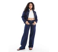 Pieces - Selma - Jeans con fondo ampio blu scuro in coordinato-Blu navy W27 L32