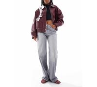Pieces - Silke - Jeans a fondo ampio grigio medio a vita media W28 L32