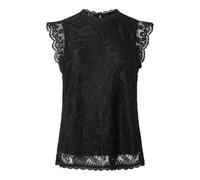 PIECES PCOLLINE SL Lace Top Noos BC T-Shirt, Black, 2XL Donna