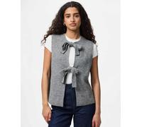 Pieces - Smanicato in maglia grigio medio mélange L