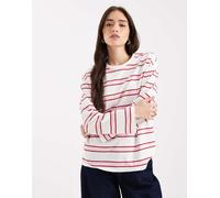 Pieces - T-shirt a maniche lunghe oversize stile rugby rosa a righe multicolore L