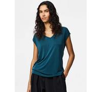 Pieces - T-shirt color stagno riflettente-Verde M