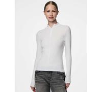 Pieces - Top a maniche lunghe bianco brillante L