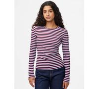 Pieces - Top a maniche lunghe color porto fulvo-Rosso XL