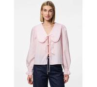 Pieces - Top a maniche lunghe rosa XS