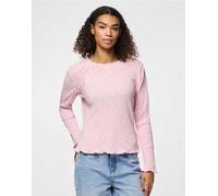 Pieces - Top a maniche lunghe rosa XXL