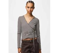 Pieces - Top avvolgente color hot fudge 1-Marrone S