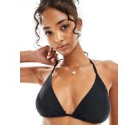 Pieces - Top bikini a triangolo con laccetti sul retro, nero XXL