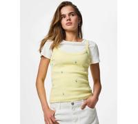 Pieces - Top color vaniglia francese-Neutro XL
