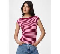 Pieces - Top con maniche ad aletta rosa M