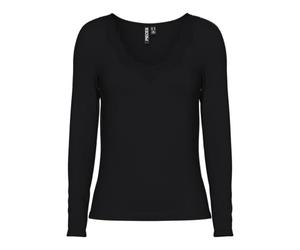 Pieces Top da Donna Pcbarbera LS Lace Jrs Noos BC, Nero, XXS