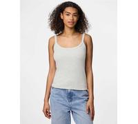 Pieces - Top grigio chiaro con spalline sottili XL