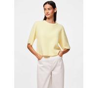 Pieces - Top in maglia color banana pallido-Giallo XS