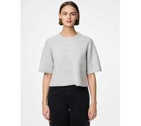 Pieces - Top in maglia grigio chiaro mélange S